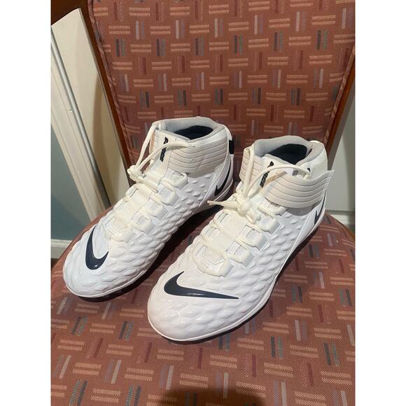 New Men's Sz 9.5 Nike Force Savage Pro 2 Football Cleats White Black AH4000-100 - Picture 2 of 7